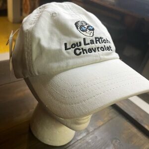 Vintage “Lou La Riche Chevrolet” White Promo Baseball Cap Adjustable Back NWT